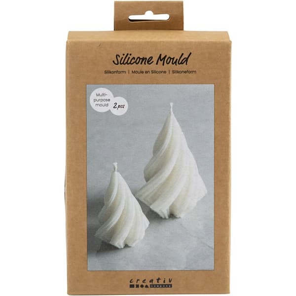 Silikonform Gjutform - Julgranar Swirl - 2 st