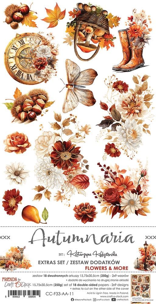 Paper Pack Extra Set - Craft O Clock - Autumnaria Flowers