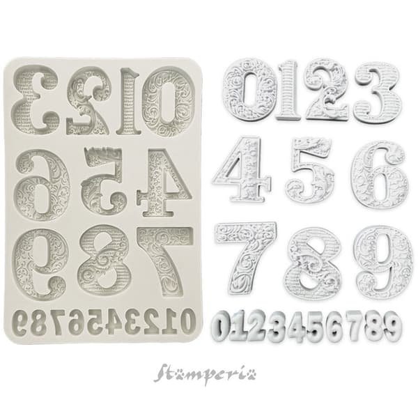 Silikonform A5 - Stamperia - Gear up for Christmas - Numbers