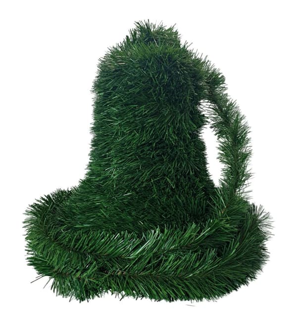 XXL JULEKLOKKE MED NÅLE, HÆNGENDE GRØNNE GRENE