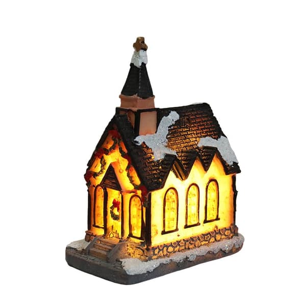 MINI KYRKA LED LJUS JULDEKORATION KYRKAN MIKROLANDSKAP
