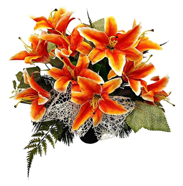 BUKETINDLAG TIL EN VASEVÆRDI TIL KIRKEGÅRDSCREMEBLOMSTERNE