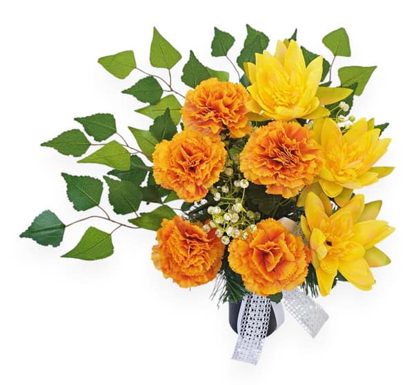 BUKETTINLAGA TILL EN VAS BLOMMOR TILL KYGROÅRD HÖSTMÖNSTER FÖR ALLA HELGA