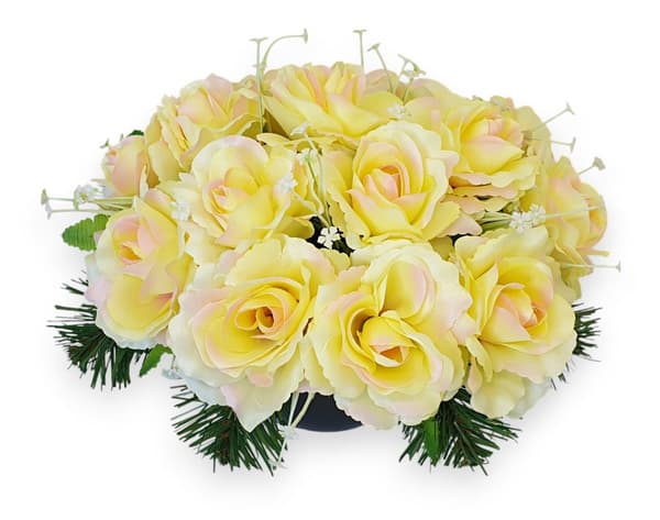 KIRKEGÅRDSKABELSE BLOMSTER TIL GRAV MED VÆGT +/- 30cm x 25cm