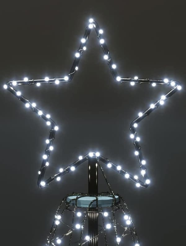Flagstang juletræ - 300cm - LED - IP44 - 8 lysfunktioner