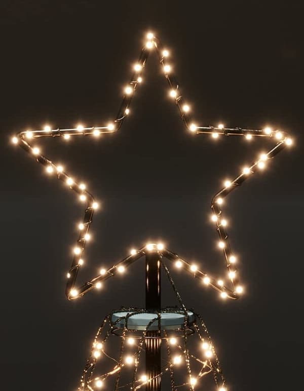 Flagstang juletræ - 300cm - LED - IP44 - 8 lysfunktioner
