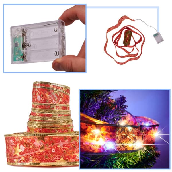Dekorativt bånd LED Strip 10m 100LED juletræslys Julepynt Flerfarvet batteridrevet