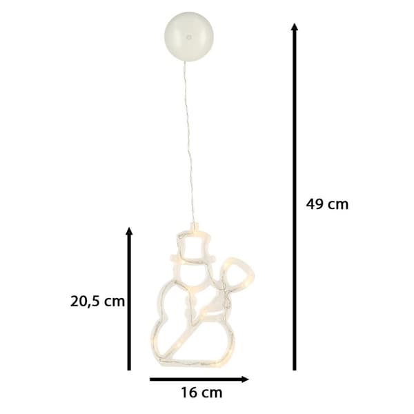 LED-lampor hängande juldekoration snögubbe 49cm 10 LED