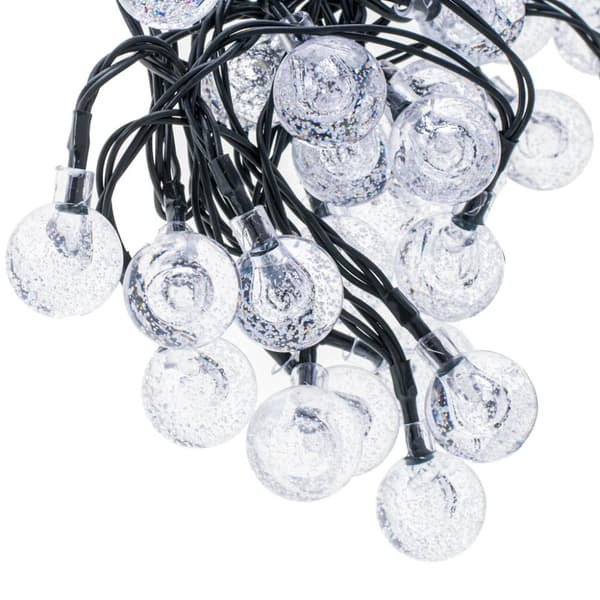 Aurinkopallo puutarhavalot 7m 50LED lämmin valkoinen