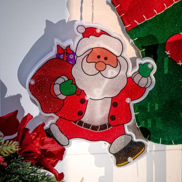 LED-lampor hängande prydnad juldekoration jultomten med presenter