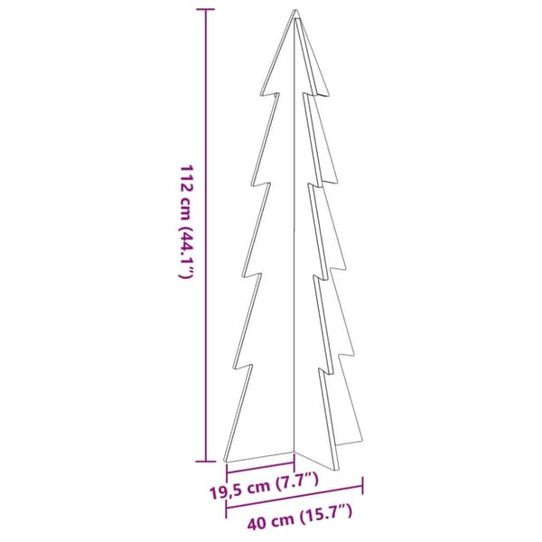 dekorationstræ til jul 112 cm massivt fyrretræ