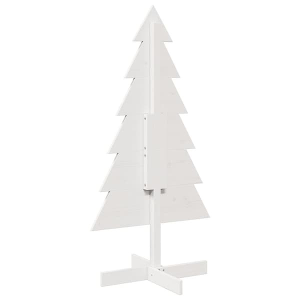 Julgran trä vit 120 cm massiv furu