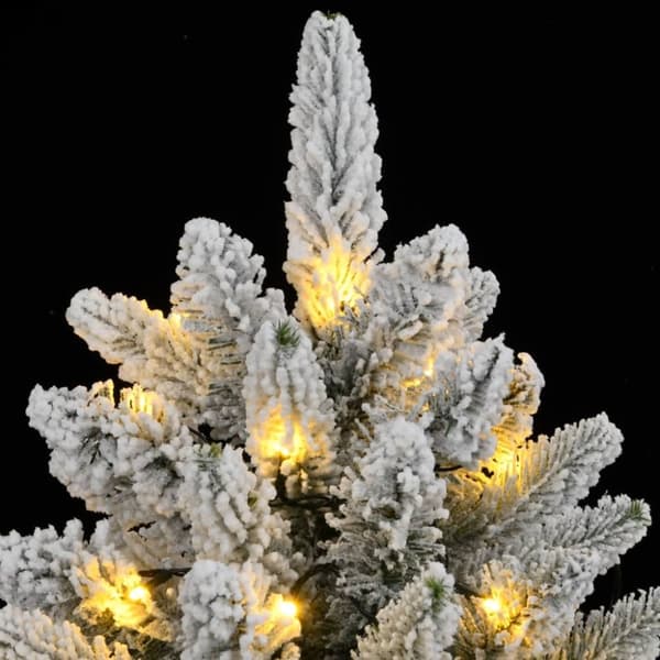Tekojoulukuusi lumihuurteella 300 LED-valoa 210 cm