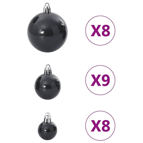 Joulukoristeet 100 kpl Musta Ø3/4/6 cm