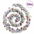 Miniatyrbillede 7 af 7: juleguirlande med kugler og LED-lys 10 m PVC grøn