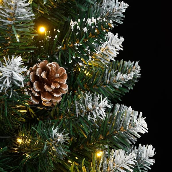 kunstigt smalt juletræ med 300 LED-lys 240 cm