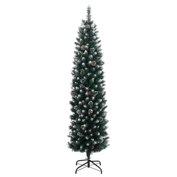kunstigt smalt juletræ med 300 LED-lys 240 cm