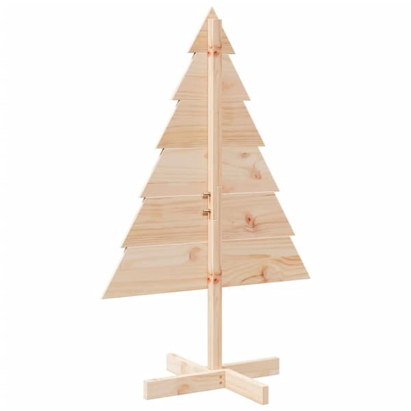 Puinen joulukuusi koristeeksi 110 cm massiivi mäntypuuta