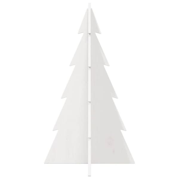 dekorativt juletræ til pynt 80 cm massivt fyrretræ hvid