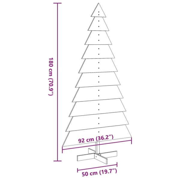 dekorativt juletræ 180 cm massivt fyrretræ