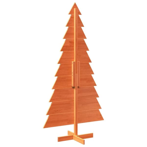 Julgran trä vaxbrun 180 cm massiv furu