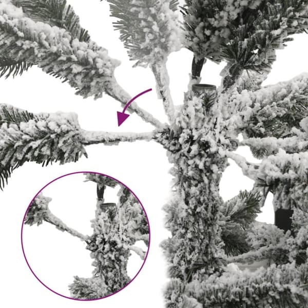 kunstigt juletræ med 300 LED'er og sne 240 cm