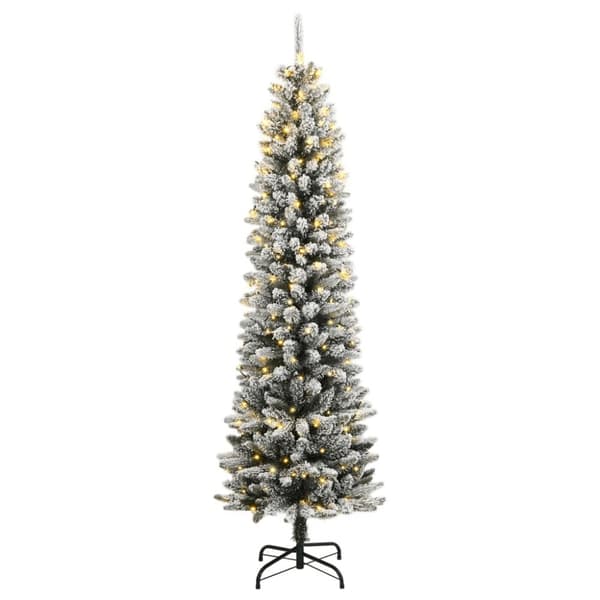 kunstigt juletræ med 300 LED'er og sne 240 cm