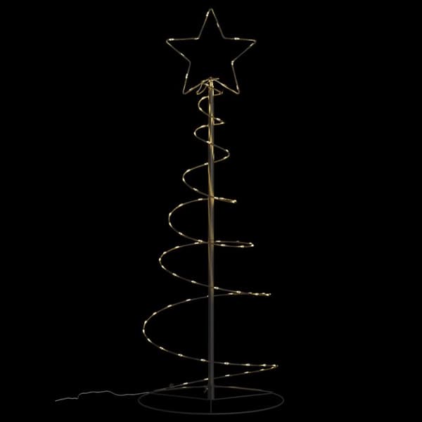 lysende juletræ 80 LED'er 120 cm varmt hvidt lys
