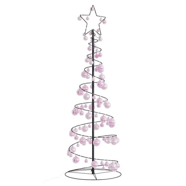 kartiomainen joulukuusi valoilla ja koristeilla, 100 LEDiä, 150 cm