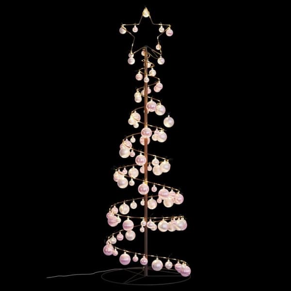 kartiomainen joulukuusi valoilla ja koristeilla, 100 LEDiä, 150 cm
