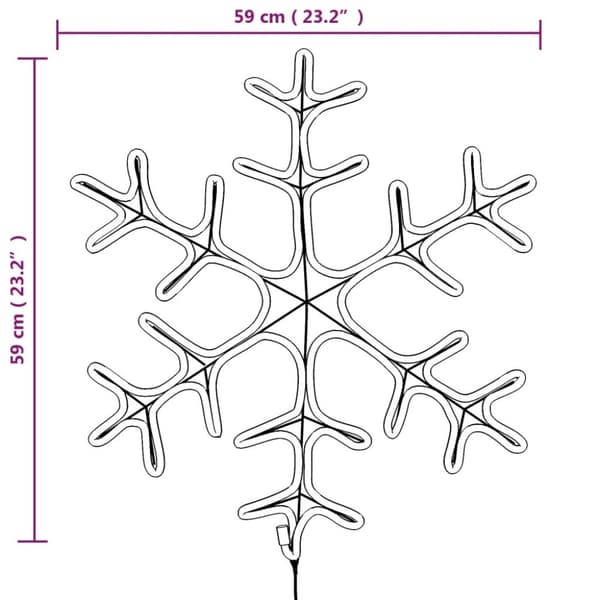 Snöflinga ljusslinga med 144 LED varmvit 59x59 cm