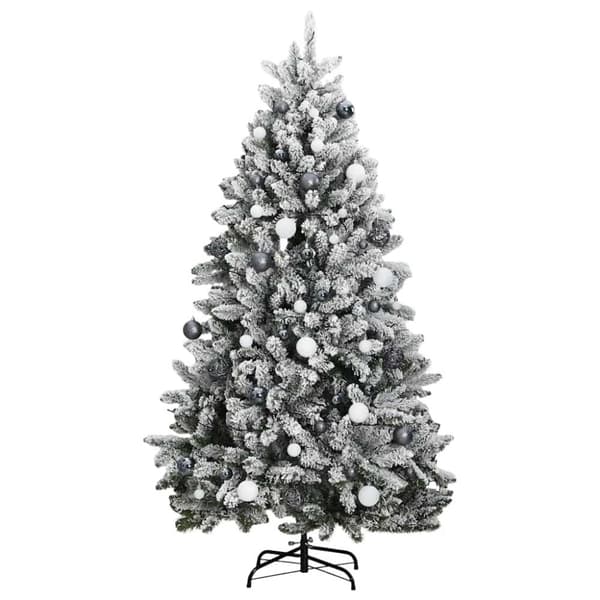 saranoitu keinotekoinen joulukuusi 300 LED valot ja koristeet 300 cm