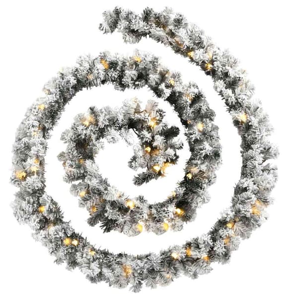 juleguirlande med LED-lys 5 m PVC grøn