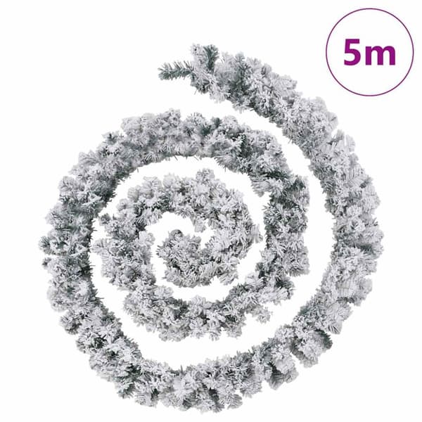 juleguirlande med LED-lys 5 m PVC grøn