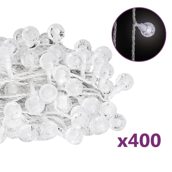 fairy lights-lyskæder 40 m 400 LED'er 8 funktioner kold hvid