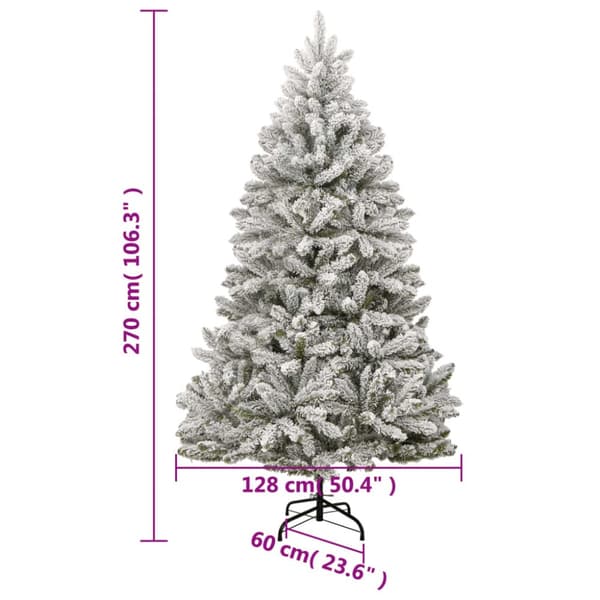 saranoitu keinotekoinen joulukuusi, lumipeite, 270 cm