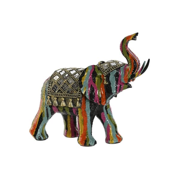 Prydnadsfigur Home ESPRIT Multicolour Harts Elefant 21,5 x 8,5 x 19,5 cm