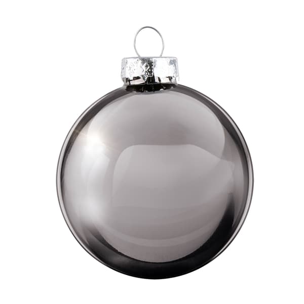 Julekuler i glass 8 cm 6-pakning - Sølv