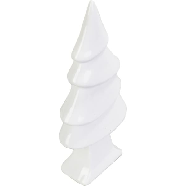 Keramisk julgran, vit juldekoration