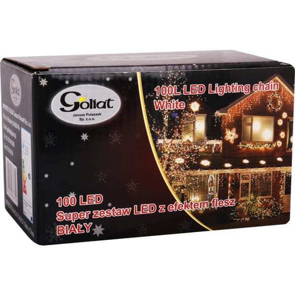Juletræslys 100 LED FLASH, indvendig, kold hvid