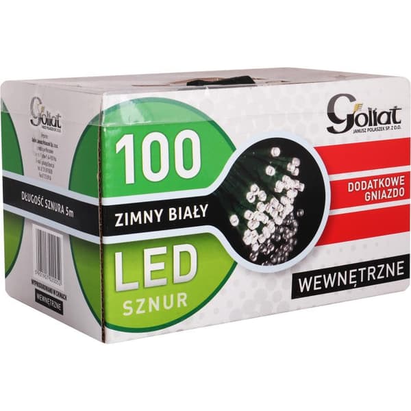 100 LED interiør juletræslys, kold hvid, med en ekstra fatning