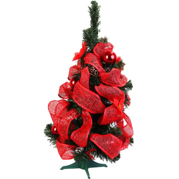 Juletræ med rød dekoration, 45 cm