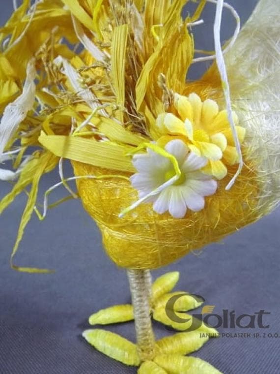 Gul Sisal Hane - Stående, Størrelse 30x28cm