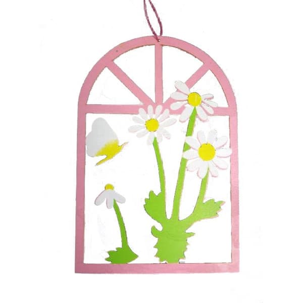 Pink træramme med Margarets 22x15cm