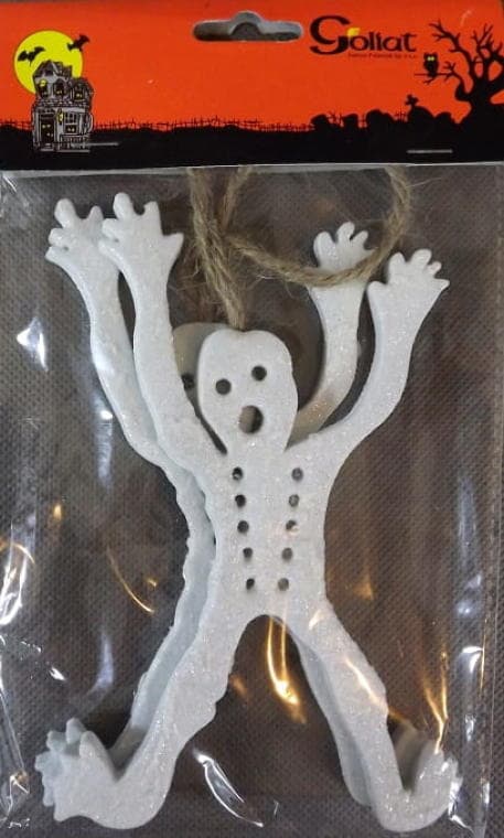 Shiny Ghost Pendants - To skeletter i hvid