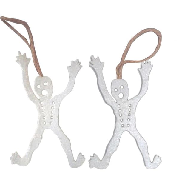 Shiny Ghost Pendants - To skeletter i hvid