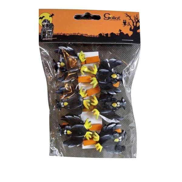 Black Raven Shape Clips - Set om 6