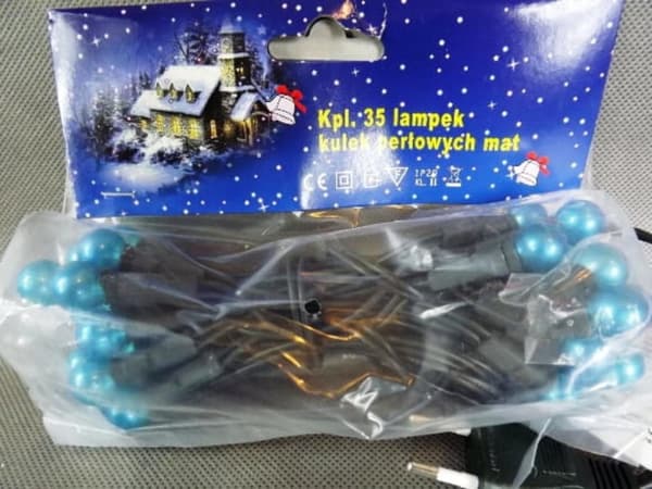 Siniset joulukuusen valot - helmipallot 35L vihreällä kaapelilla 3,2m 220V-240V sisäkäyttöön