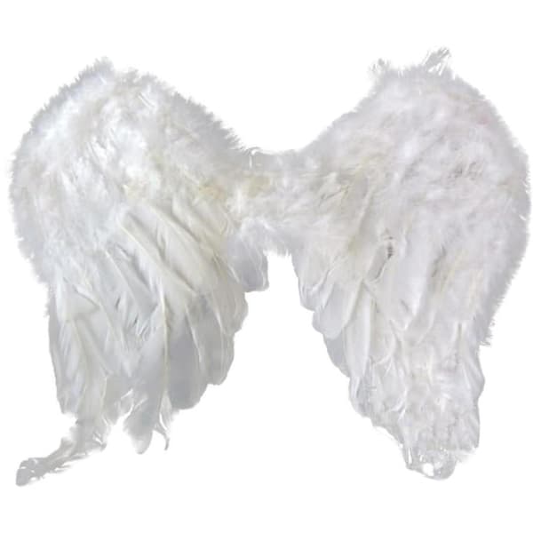 White Feather Angel Wings til at sætte på skuldrene 40x45cm