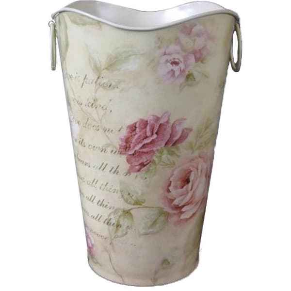 Galvaniserat dekorativt omslag med blommotiv 25x15cm - större version